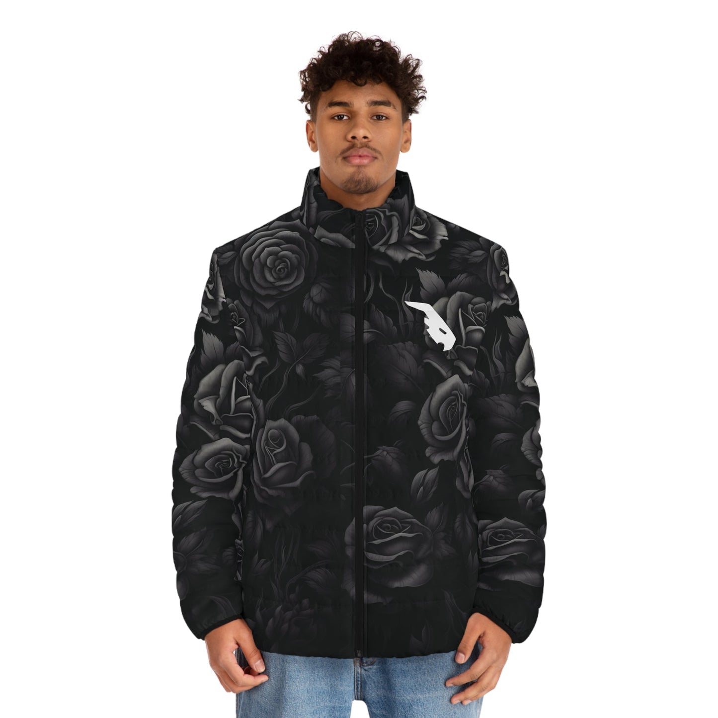 Dark Rose Energy Puffer Jacket - Goated StylesAll Over Prints