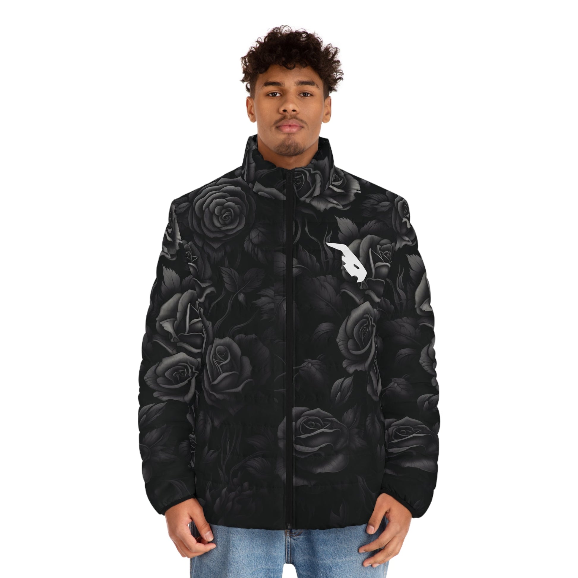 Dark Rose Energy Puffer Jacket - Goated StylesAll Over Prints