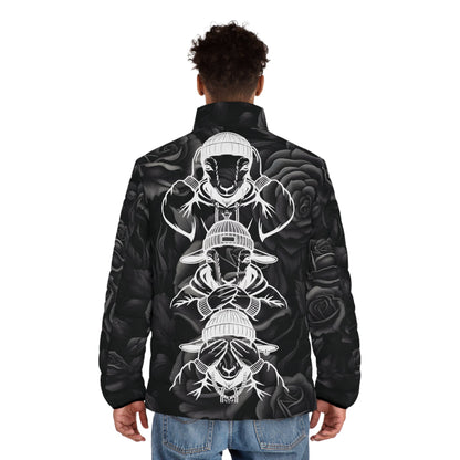 Dark Rose Energy Puffer Jacket - Goated StylesAll Over Prints