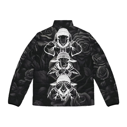 Dark Rose Energy Puffer Jacket - Goated StylesAll Over Prints