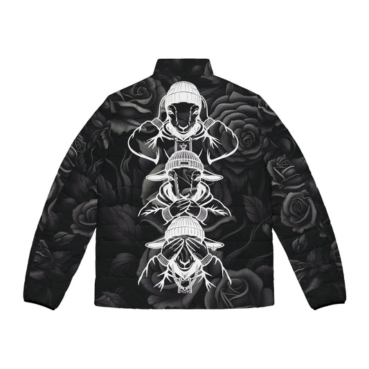 Dark Rose Energy Puffer Jacket - Goated StylesAll Over Prints