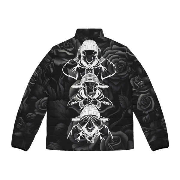 Dark Rose Energy Puffer Jacket - Goated StylesAll Over Prints