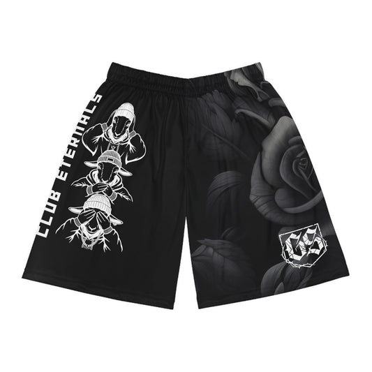 Dark Rose Energy Shorts - Goated Styles All Over Prints