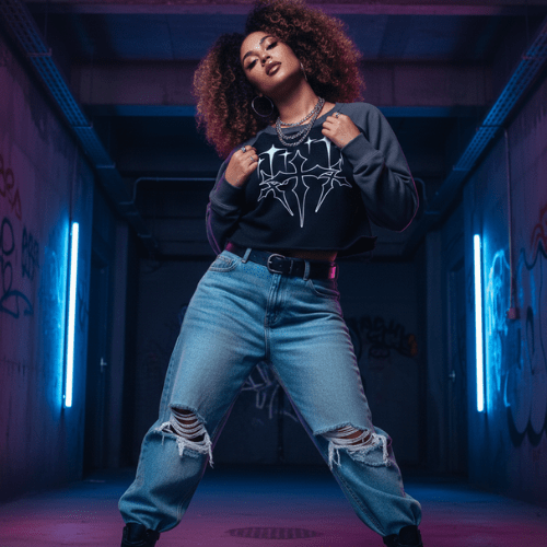 Twilights Gleam Crop Sweatshirt - Goated Styles T-Shirt